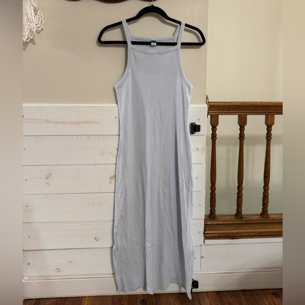 Old Navy Light Blue Halter Maxi Slip Dress